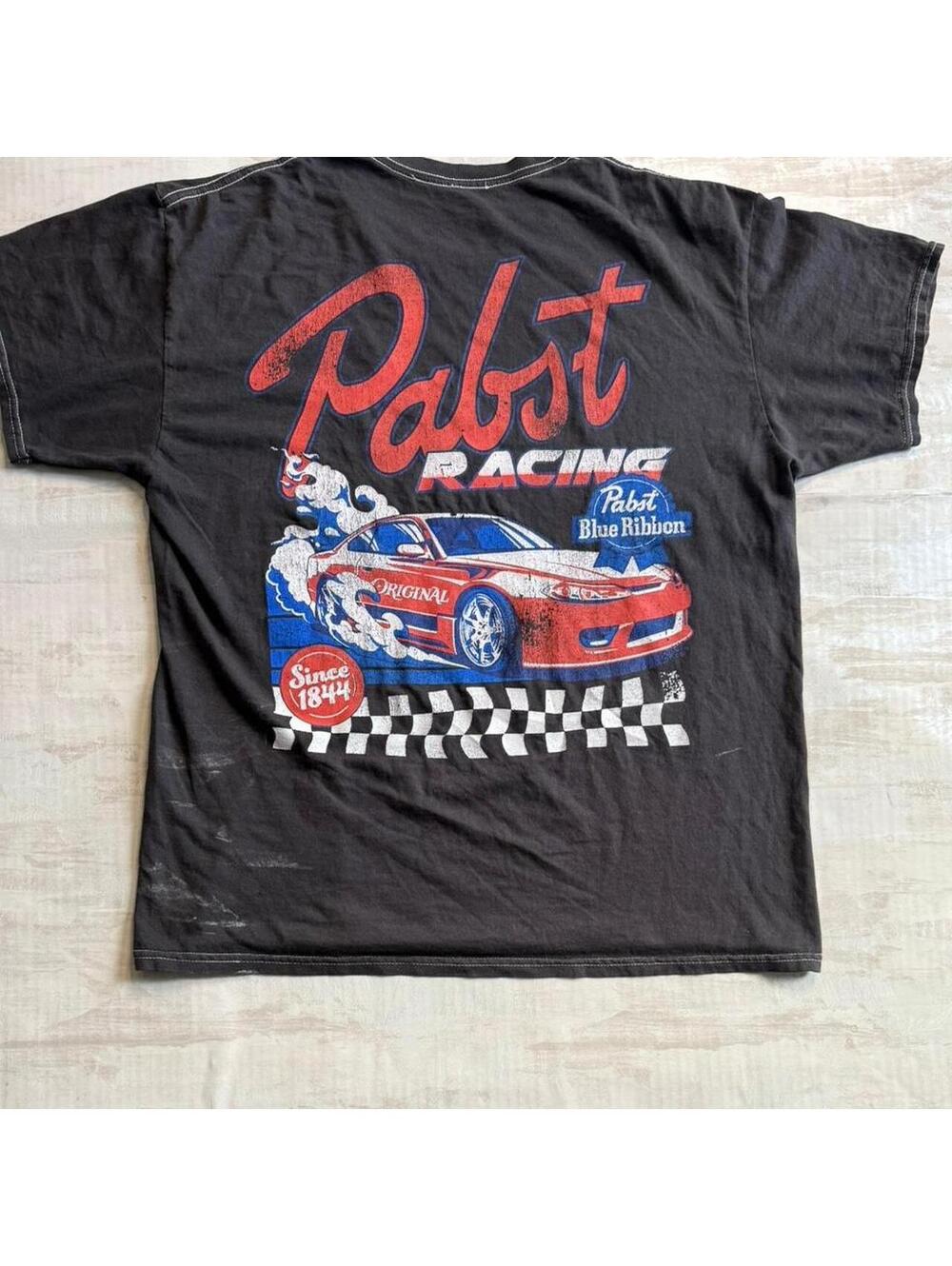 Pabst Blue Ribbon Racing black T-shirt